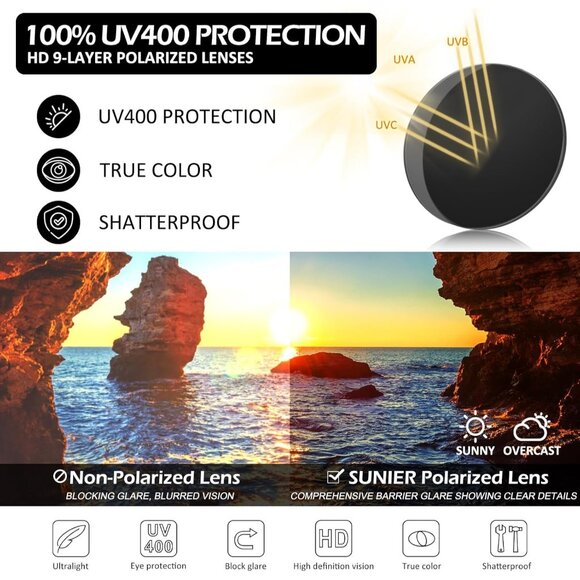 Women's Brown Polarized Trendy Fashion Oversized Sunglasses Eyes Protection - Picture 4 of 5